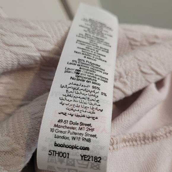 BoohooMAN Beige Cable Knit Textured T Shirt Mens M Short Sleeve Y2K Streetwear - Picture 9 of 10